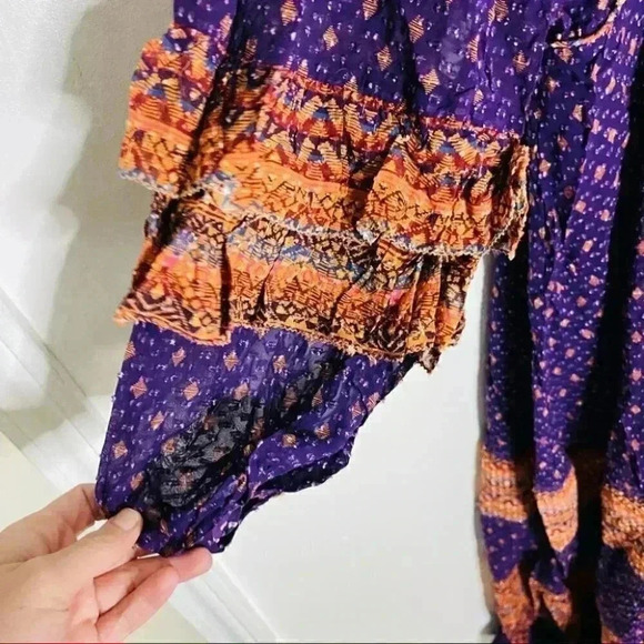 NEW FARM Rio Sophie Scarf Maxi Dress Rare Bohemian Tropical Vacation Resort - Picture 7 of 10